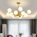 Đèn thả trần bằng đồng chùm bóng tròn DX68 - bìa