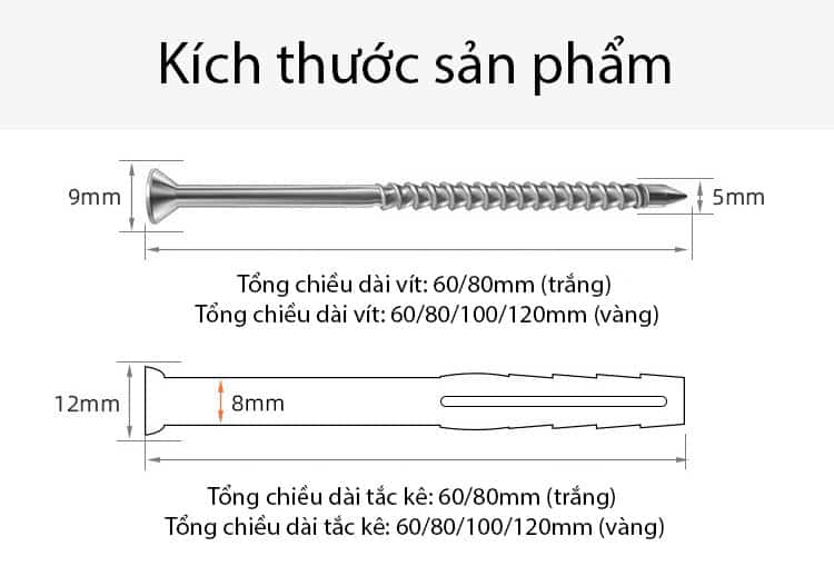 Tắc kê nhựa dài màu trắng và vàng BTC-9014 9