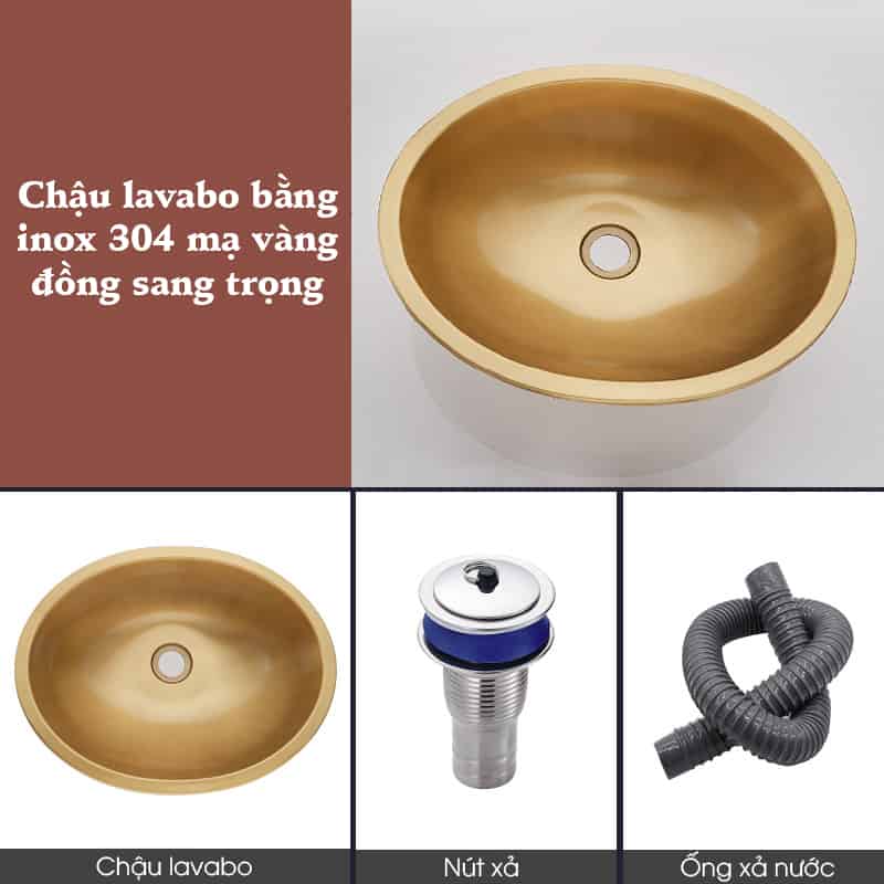 Bồn lavabo phòng tắm cao cấp bằng inox SX2454 11