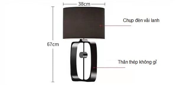 Đèn bàn màu đen thiết kế tối giản hiện đại KLS7982 8