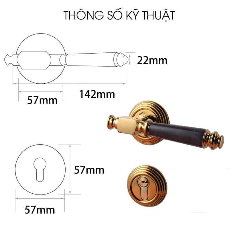 Khóa cửa cao cấp bằng đồng và đá cẩm thạch KDC5170 13