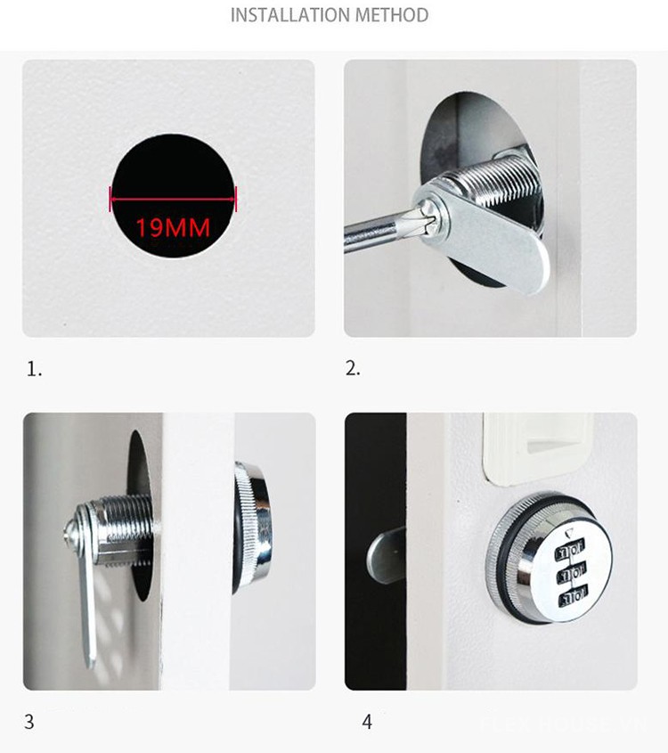 Khóa số mật mã ngăn kéo tủ hợp kim kẽm YLF080 8