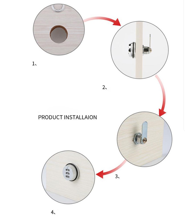 Khóa số mật mã ngăn kéo tủ hợp kim kẽm YLF080 9