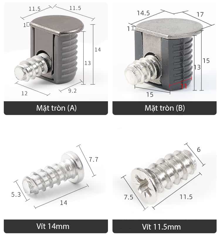 Pát đỡ vách ngăn hợp kim kẽm cho tủ gỗ BTC3840 13