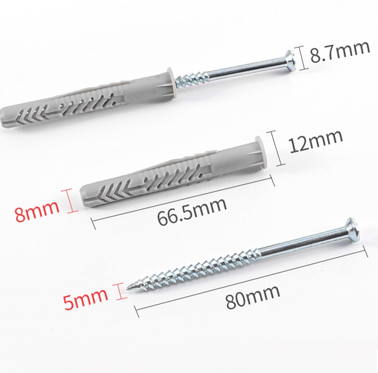 Tắc kê nhựa 8mm kèm vít lắp đặt BTS7915 9