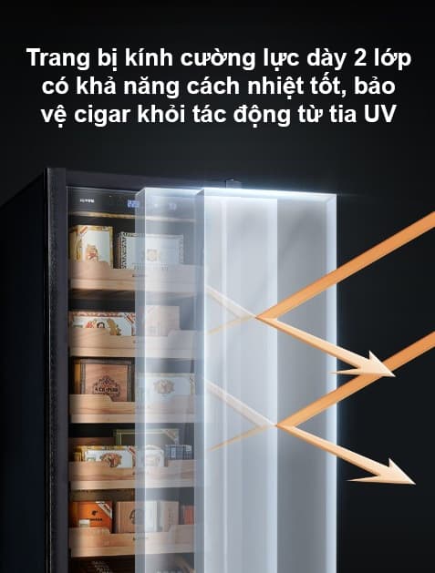 Tủ bảo quản cigar kệ gỗ sồi 280 lít SW3397 6