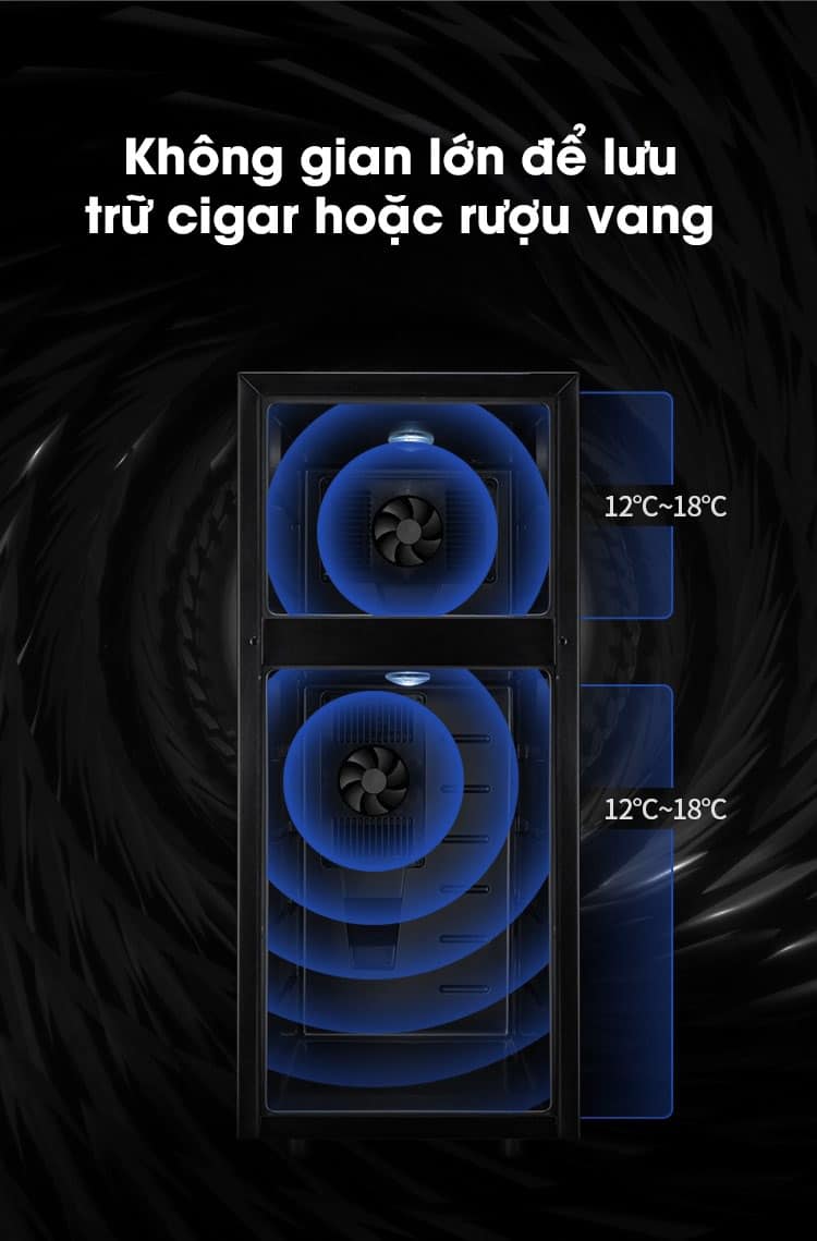 Tủ điện 2 ngăn bảo quản cigar rượu vang FK18C 8