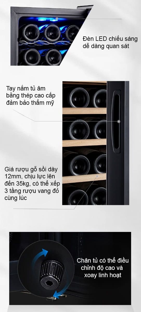 Tủ điện bảo quản rượu vang mini 18 chai CM5946 9
