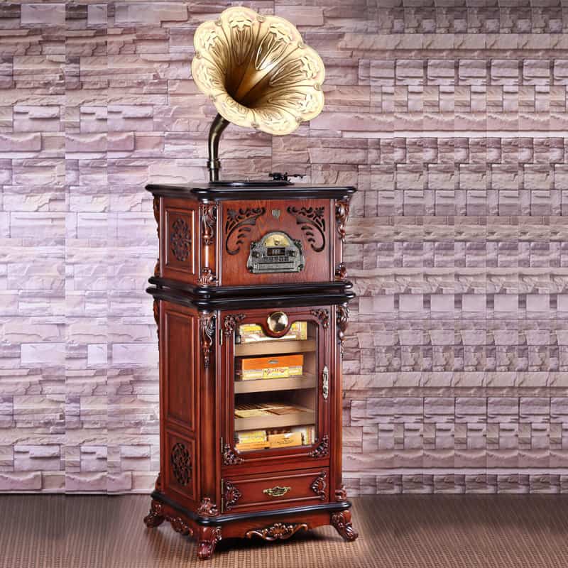 Tủ đựng cigar kết hợp máy nghe nhạc cổ điển FK660C