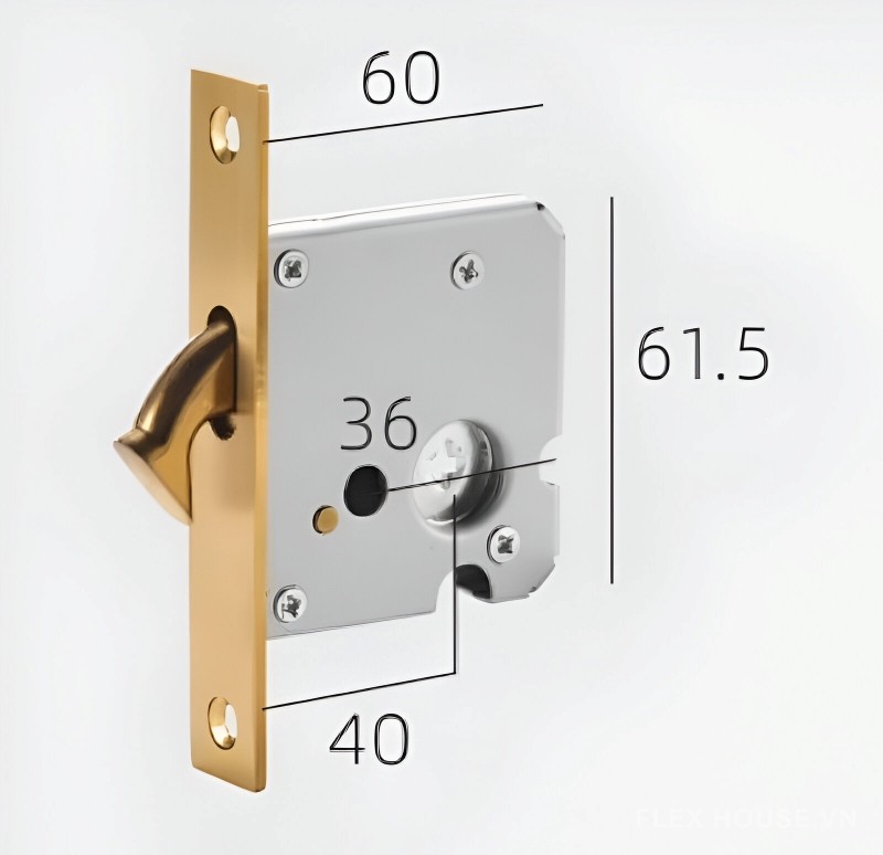 Khóa cửa lùa hiện đại bằng đồng KDC5740 11