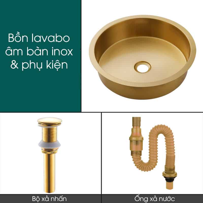 Bồn lavabo inox âm bàn cho phòng tắm SX5183 10