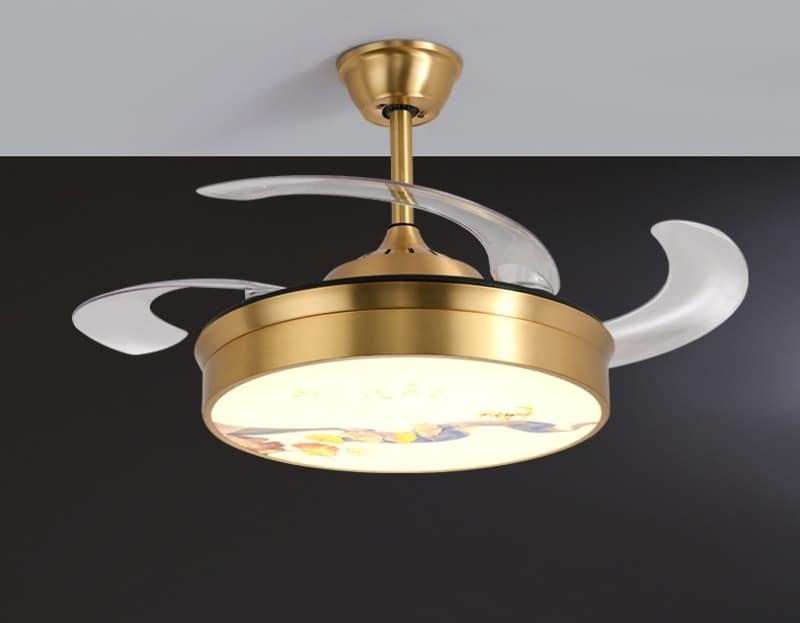 Đèn quạt trần giấu cánh hoa văn dãy núi hiện đại FS4010 16