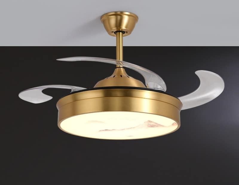 Đèn quạt trần giấu cánh hoa văn dãy núi hiện đại FS4010 15