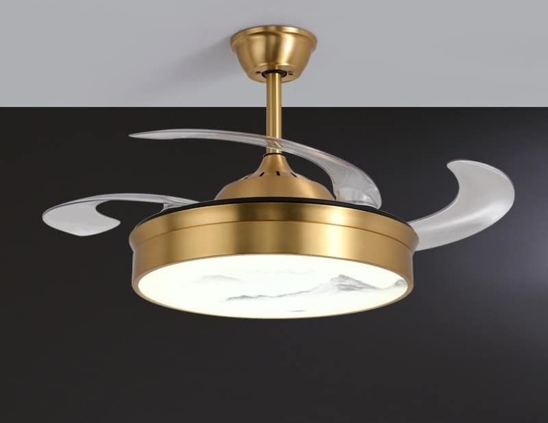 Đèn quạt trần giấu cánh hoa văn dãy núi hiện đại FS4010 13
