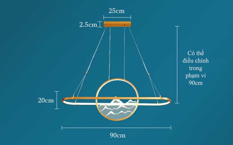 Đèn thả trần đồng thau hoa văn núi tuyết MC5158 17