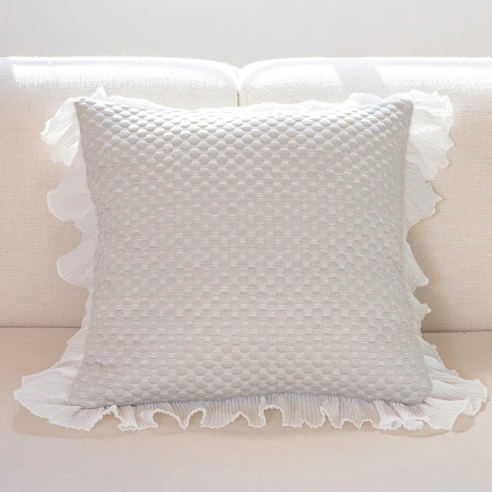 Gối tựa lưng sofa cotton xốp viền ren hoa YY0105 11