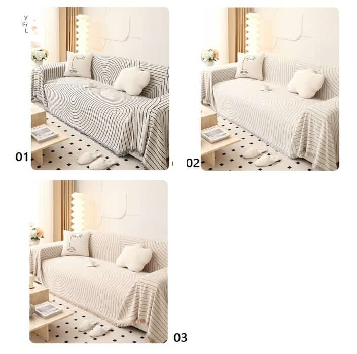 Tấm phủ ghế sofa họa tiết sọc tối giản YY0609 5