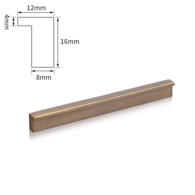 Tay nắm tủ chữ L bằng đồng cho tủ áo BR83A 85