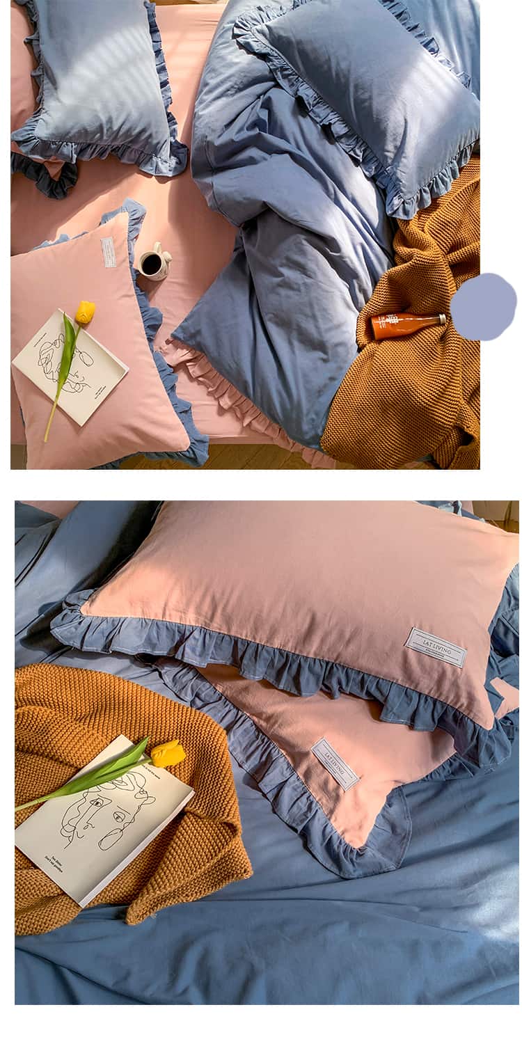 Bộ ga giường cotton màu sắc tương phản MM5348 6