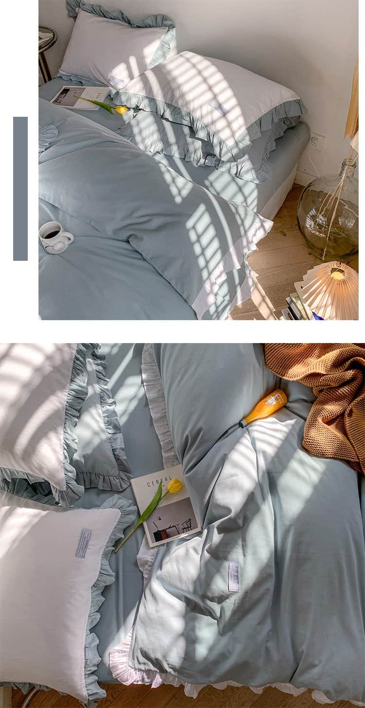 Bộ ga giường cotton màu sắc tương phản MM5348 7