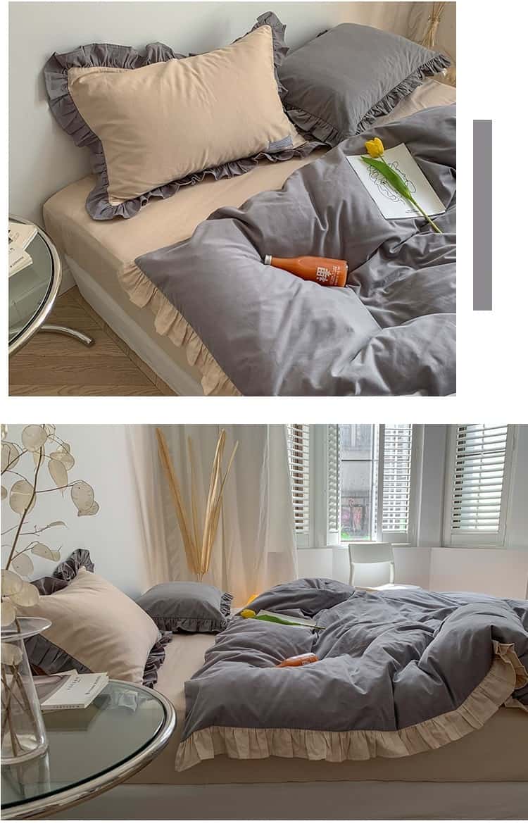 Bộ ga giường cotton màu sắc tương phản MM5348 10