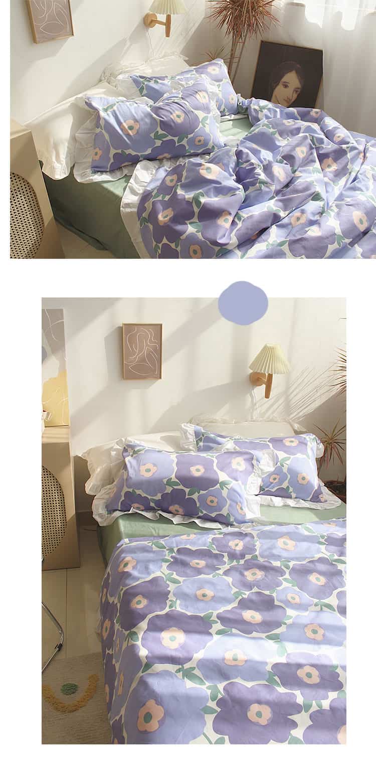 Bộ chăn ga gối cotton hoa lá mùa thu MM6724B 10