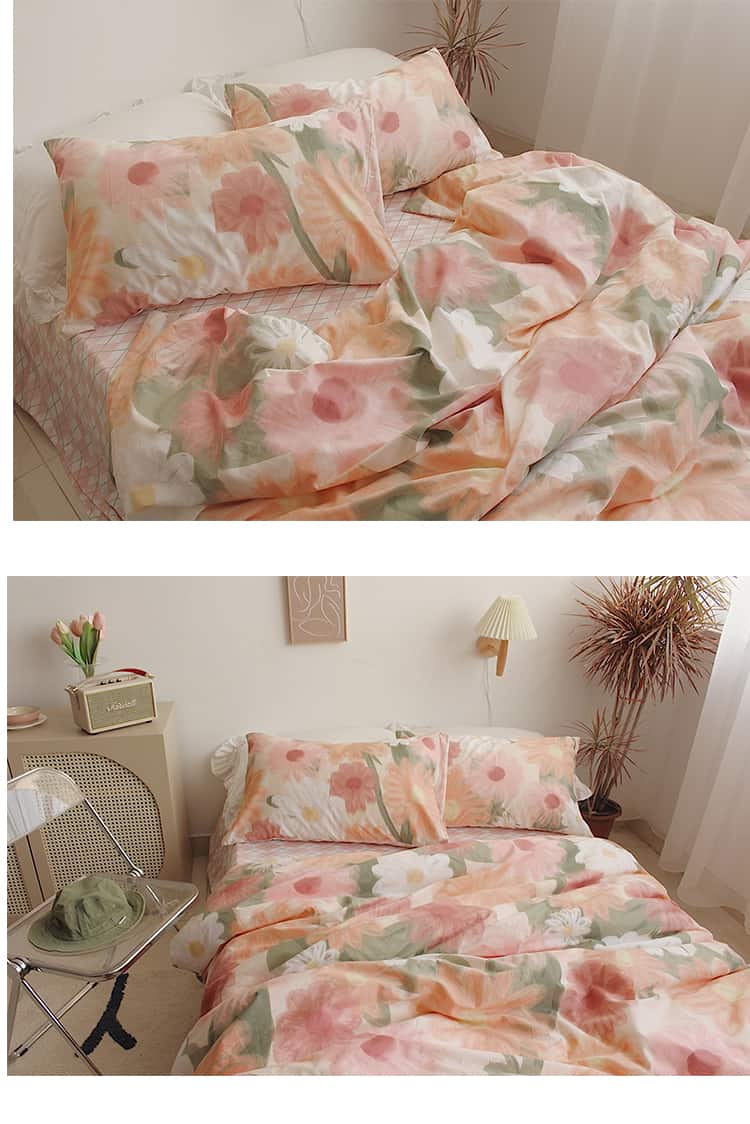 Bộ chăn ga gối họa tiết hoa Pháp nhẹ nhàng MM2946 7