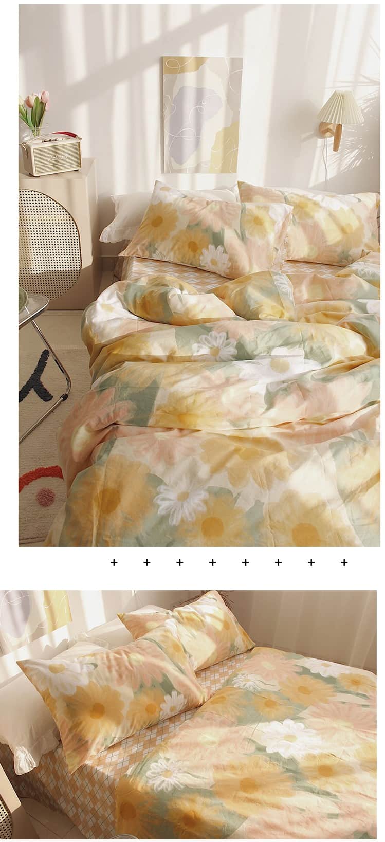 Bộ chăn ga gối họa tiết hoa Pháp nhẹ nhàng MM2946 10