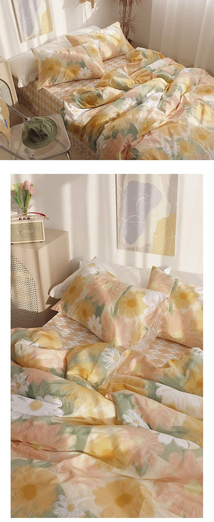 Bộ chăn ga gối họa tiết hoa Pháp nhẹ nhàng MM2946 11