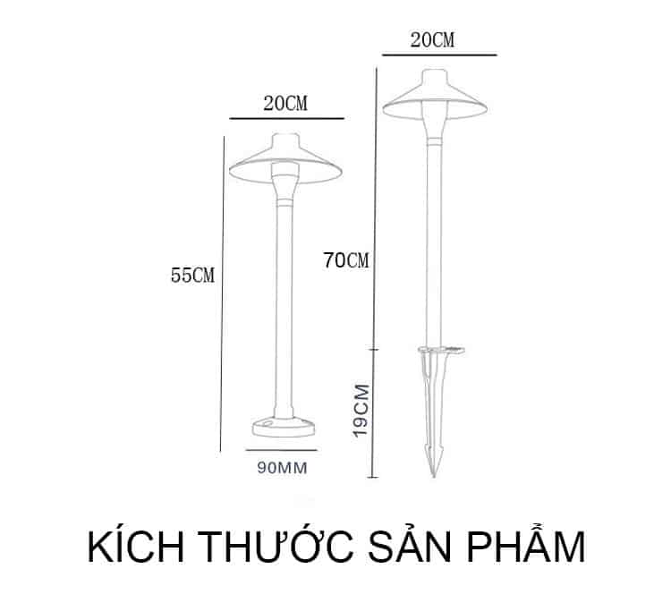 Đèn cột chiếu sáng sân vườn hình nấm CPD121 9