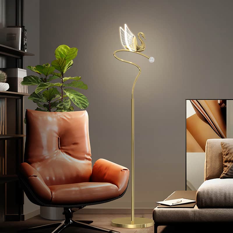Đèn cây đứng trang trí hình thiên nga sang trọng MLD030 7