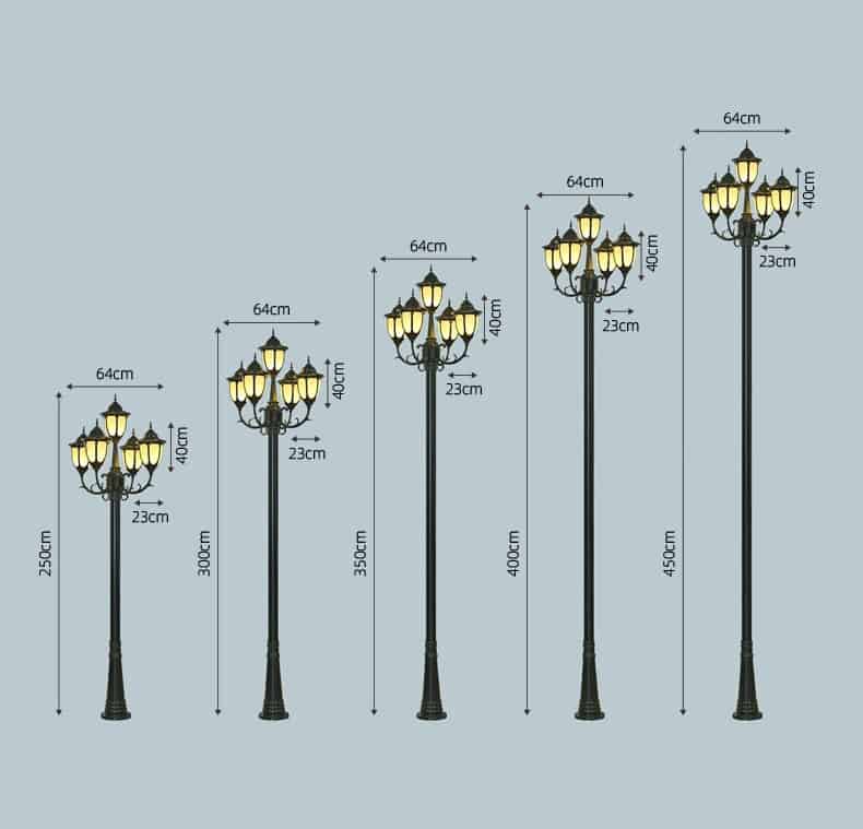 Đèn cột chiếu sáng công viên biệt thự cao cấp ZF602 11