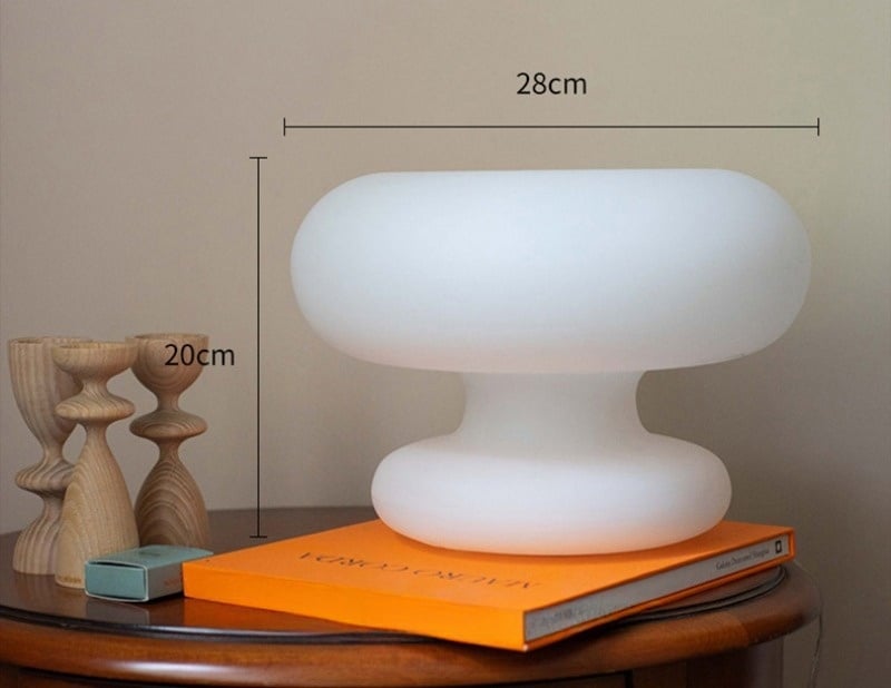 Đèn để bàn thủy tinh hình cây nấm màu trắng ZXL2006 4