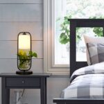 Đèn để bàn vải kết hợp lọ thủy tinh độc đáo TD102