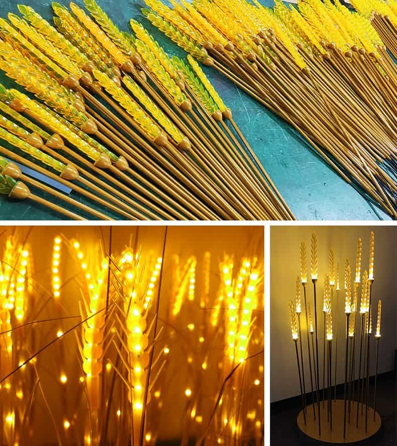 Đèn led bông lúa vàng chiếu sáng ngoài trời ZX9172 8