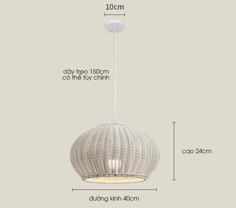 Đèn lồng thả mây đan ngoài trời chống nước MEJ9233 11