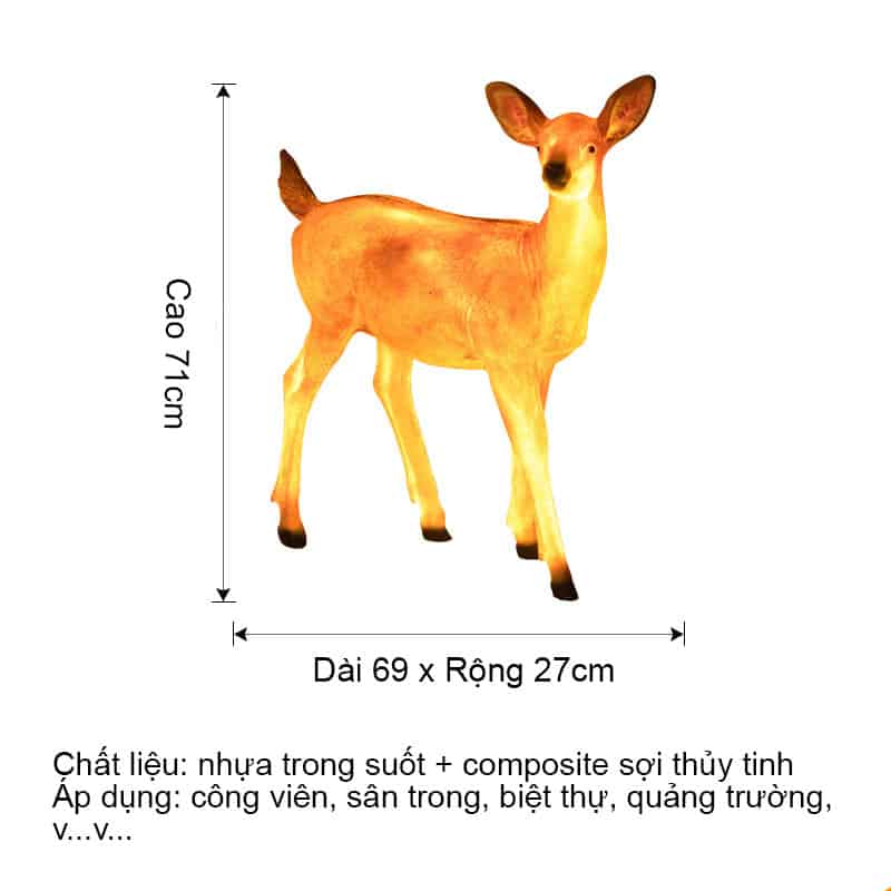 Đèn trang trí ngoài trời đôi nai vàng nghệ thuật WLD101 14