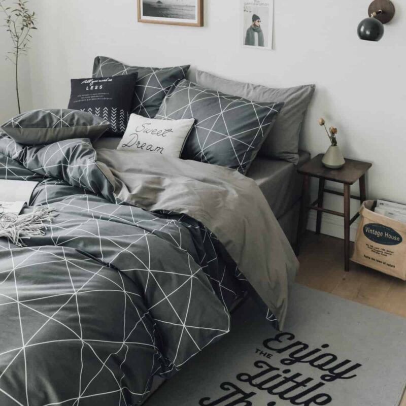 Ga giường cotton kẻ sọc đơn giản MM2246 1