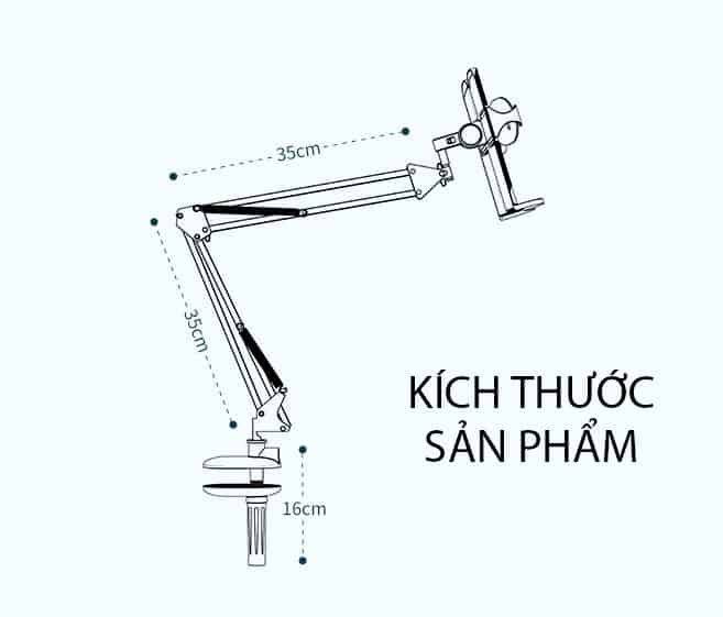 Giá đỡ đọc sách tay dài xoay 180 độ RDJ03 14