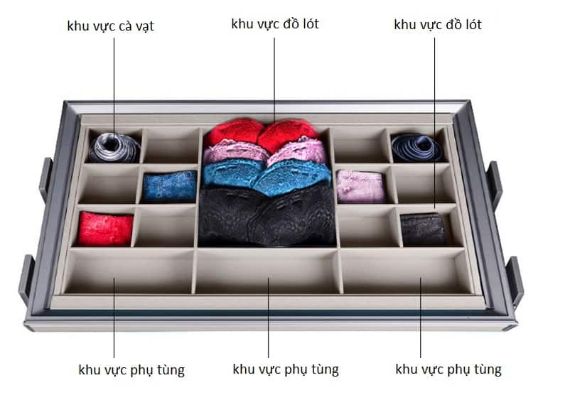 Giá đựng đồ trang sức âm tủ ray giảm chấn RB3674 8
