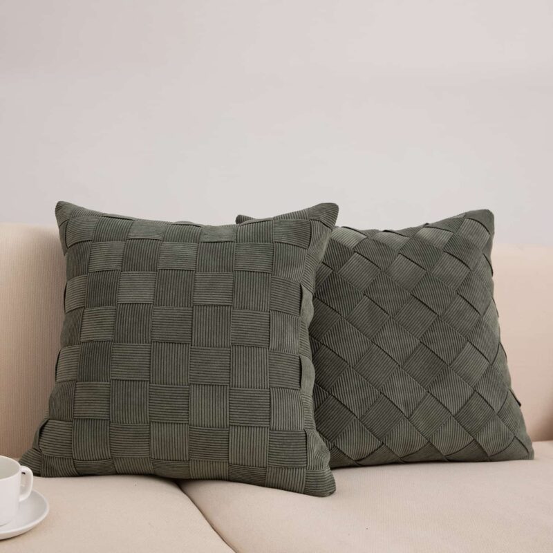 Gối tựa sofa kẻ caro đan thủ công đa màu sắc HL0967 3