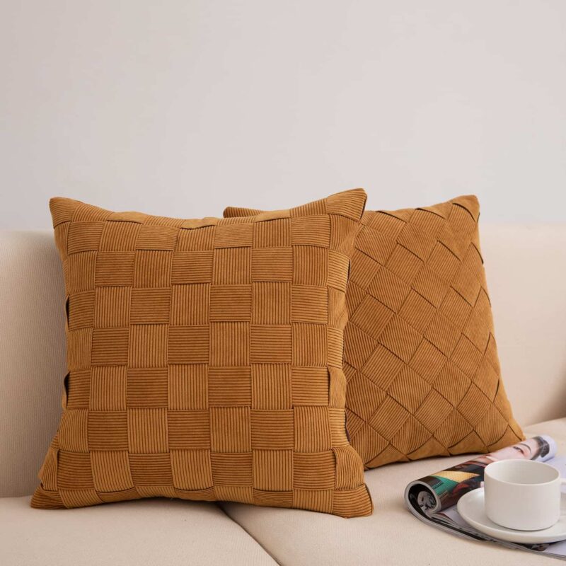 Gối tựa sofa kẻ caro đan thủ công đa màu sắc HL0967 2