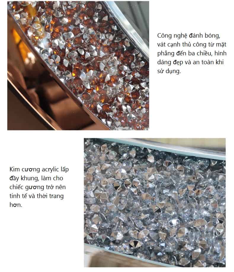 Gương treo tường đính kim cương sang trọng DQH7205 9