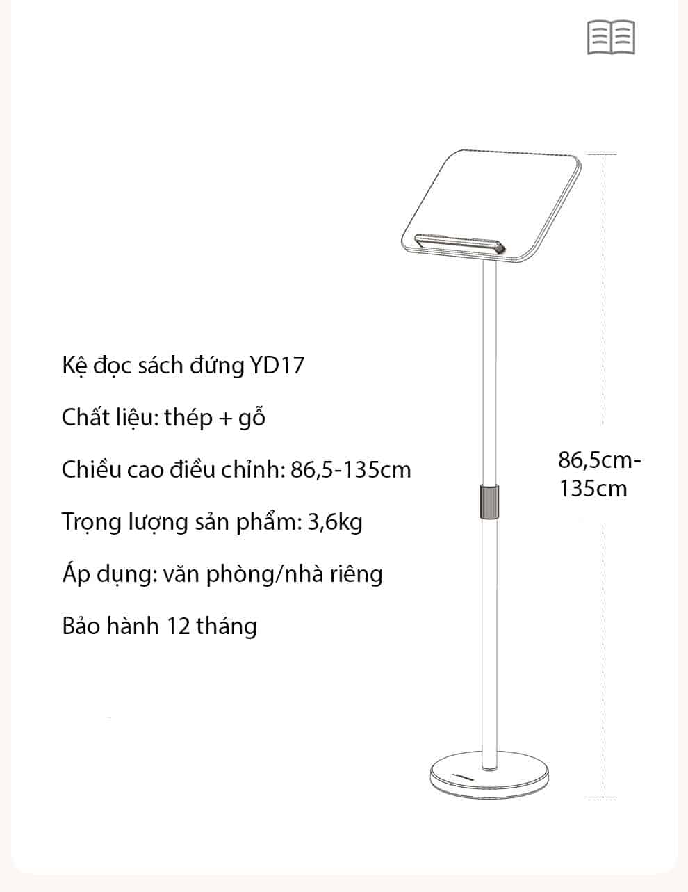 Kệ đọc sách đứng đa năng YD17 10