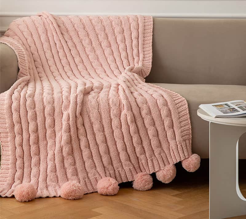 Khăn len trải giường chenille tối giản BMH1845 5