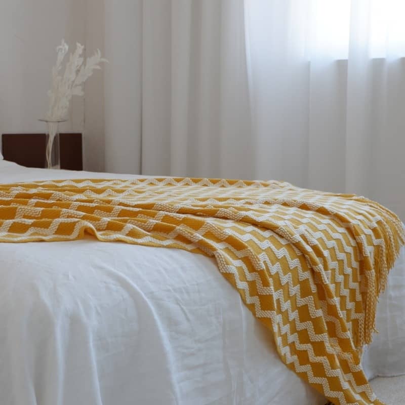 Khăn trải giường dệt kim sóng trắng BMH1199 7