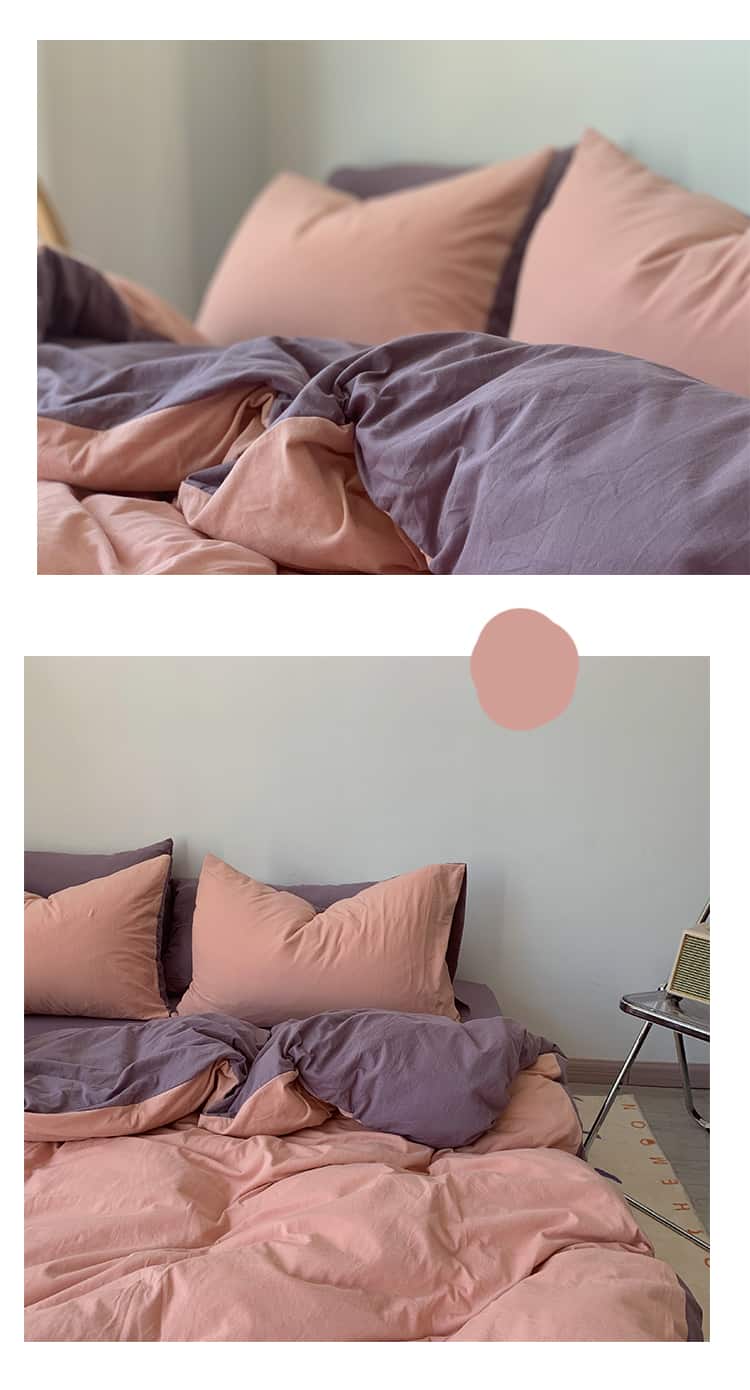 Bộ ga giường cotton dệt kim màu trơn MM6782 5