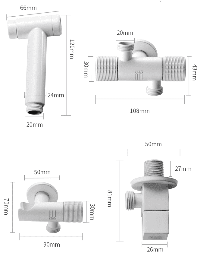 Vòi xịt vệ sinh nhà tắm cao cấp bằng đồng DL202 11
