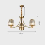 Kích thước Đèn chùm pha lê bằng đồng hiện đại YLD3119
