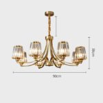 ích thước Đèn chùm pha lê bằng đồng hiện đại YLD3119